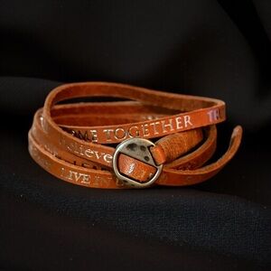 Words of inspiration leather wrap bracelet